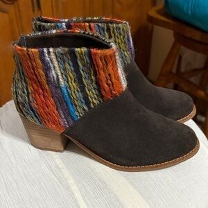 TOMS Multicolor Knit Ankle Boots